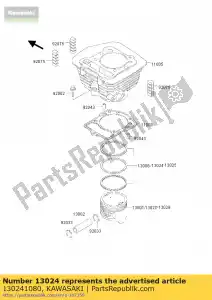 Kawasaki 130241080 anillo-conjunto-pistón ll, o / - Lado inferior