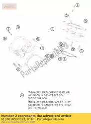 Ici, vous pouvez commander le cylindre 05 auprès de KTM , avec le numéro de pièce 6103010500023: