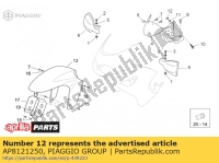 AP8121250, Aprilia, arbusto, Novo