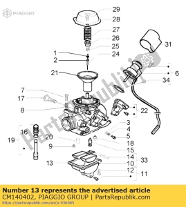 aprilia CM140402 kit de fuelle - Lado inferior