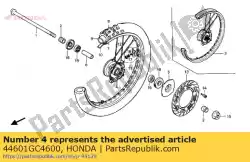 Aqui você pode pedir o cubo, fr, roda em Honda , com o número da peça 44601GC4600: