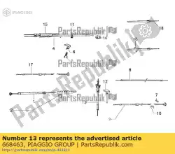 Aqui você pode pedir o transmissão completa do contador de quilômetros em Piaggio Group , com o número da peça 668463: