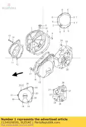 Ici, vous pouvez commander le couvercle, embrayage auprès de Suzuki , avec le numéro de pièce 1134026E00: