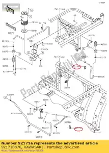 kawasaki 921710876 01 abrazadera - Lado inferior