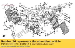slang, rr. Radiator boven van Honda, met onderdeel nummer 19503MBTD20, bestel je hier online: