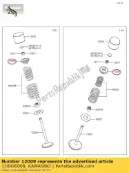 Here you can order the retainer-valve spring kx450d6f from Kawasaki, with part number 120090008: