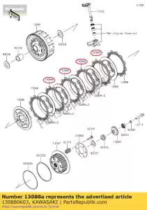 kawasaki 130880603 01 placa-fricção - Lado inferior