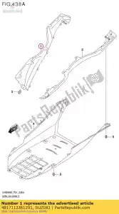 suzuki 4817112JB1291 escudo, perna lateral - Lado inferior