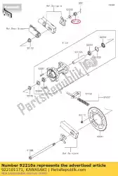 Here you can order the nut,castle,16mm from Kawasaki, with part number 922101171: