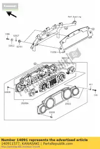 kawasaki 140911577 pokrywa, miernik, lwr vn1700a9f - Dół