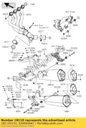 Here you can order the body end-muffler from Kawasaki, with part number 181100151: