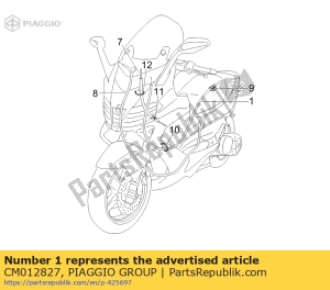 aprilia CM012827 transmisión de cierre del sillín - Lado inferior