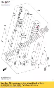 Suzuki 5115836E00 spacer, zegel - Onderkant