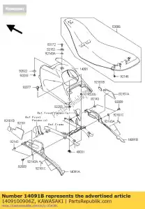 kawasaki 1409100906Z couvercle, côté, rh, f. noir ksv700-a - La partie au fond