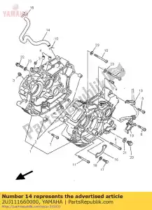 yamaha 2UJ111660000 tubo, respirador 1 - Lado inferior