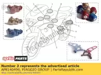 AP8140496, Piaggio Group, Adj. reposapiés. par ergal-rojo aprilia rsv tuono 1000, Nuevo