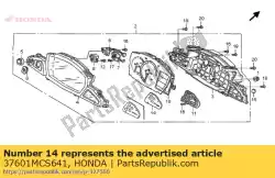 Aquí puede pedir lente, hoja de Honda , con el número de pieza 37601MCS641: