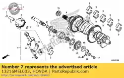 Aqui você pode pedir o rolamento c, biela (marrom) em Honda , com o número da peça 13216MEL003: