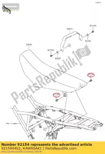 Kawasaki 921540462 parafuso, flangeado, 8x16 - Lado inferior