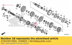Aqui você pode pedir o colar, spline, 23mm em Honda , com o número da peça 23502KYJ900: