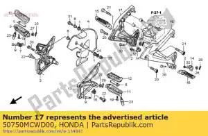 Honda 50750MCWD00 titular, r. degrau da garupa - Lado inferior