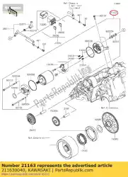 Ici, vous pouvez commander le démarreur-électrique kle650a7f auprès de Kawasaki , avec le numéro de pièce 211630040: