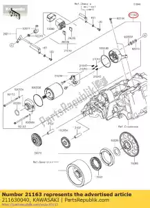 kawasaki 211630040 starter-electric kle650a7f - Bottom side