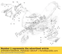 2H000697000XHA, Piaggio Group, lh zijpaneel. grijs aprilia caponord zd4vkb000, zd4vkb001, zd4vkb003, zd4vkb00x, zd4vkb009 zd4vku00 1200 2015 2016 2017, Nieuw