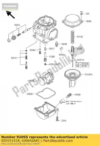 Kawasaki 920551518 ring-o,float chamber - Bottom side