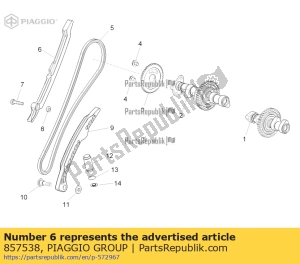 aprilia 857538 chain guide plate - Bottom side