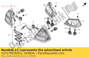 Honda 33727MCA003 base, éclairage de licence - La partie au fond
