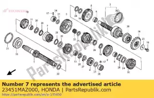 Honda 23451MAZ000 engrenage, m-3 - La partie au fond