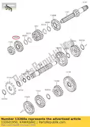Tutaj możesz zamówić przek? Adnia skrzyni biegów spu od Kawasaki , z numerem części 132601950:
