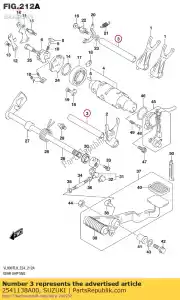 Suzuki 2541138A00 shaft,gear shif - Bottom side