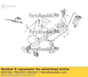 Piaggio Group 859786 manguera de freno trasero - Lado inferior