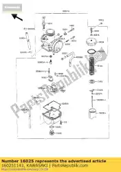 Ici, vous pouvez commander le soupape-papillon, ca6. 0 auprès de Kawasaki , avec le numéro de pièce 160251143: