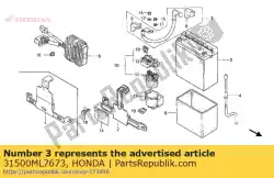 Aqui você pode pedir o bateria (yb12ab yuasa) em Honda , com o número da peça 31500ML7673:
