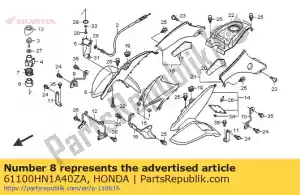 Honda 61100HN1A40ZA guardabarros, r fr * r134 * - Lado inferior