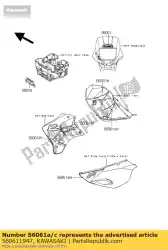 Here you can order the pattern,fuel tank,lwr from Kawasaki, with part number 560611947: