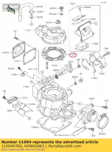 Kawasaki 110040760 gaxeta kx85cgf - Lado inferior