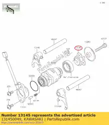 Here you can order the cam-change drum klx110caf from Kawasaki, with part number 131450049: