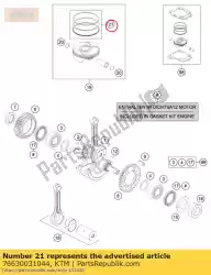 Aquí puede pedir juego de piston d = 105 de KTM , con el número de pieza 76630031044: