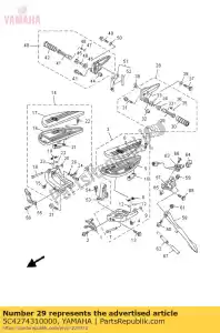 yamaha 5C4274310000 footrest, rear 1 - Bottom side