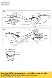 Here you can order the pattern,shroud,rh klx450aaf from Kawasaki, with part number 560690024: