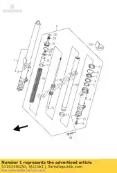 Ici, vous pouvez commander le amortisseur assy, ?? Fro auprès de Suzuki , avec le numéro de pièce 5110349GA0: