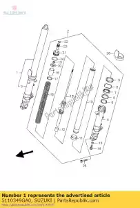 suzuki 5110349GA0 amortisseur assy, ??fro - La partie au fond