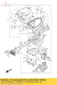 yamaha 901510400200 parafuso, escareado - Lado inferior