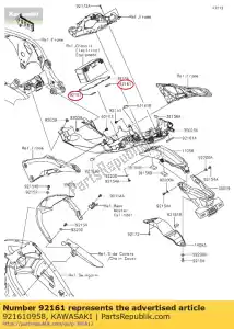 Kawasaki 921610958 demper, 20x30x3 - Onderkant