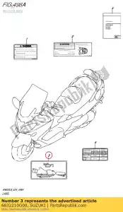 Suzuki 6832210G00 etiqueta, aceite informa - Lado inferior