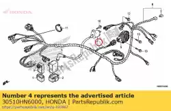 Aquí puede pedir bobina comp., encendido de Honda , con el número de pieza 30510HN6000: